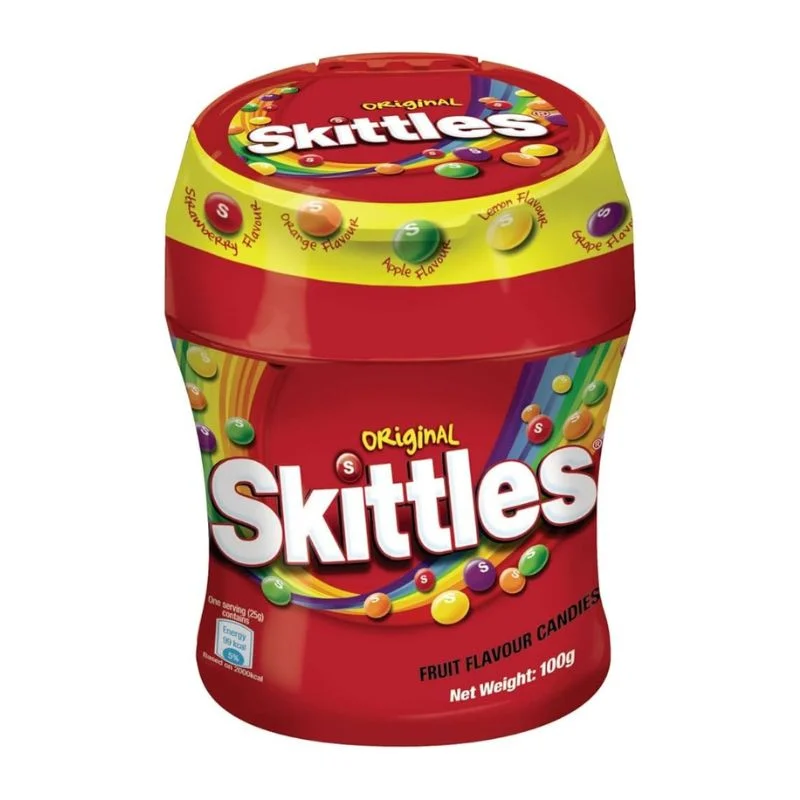 Skittles Original Fruit Flavours Chewy Candy Biggie Bottle Jar 100g