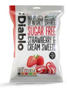 Diablo Sugar Free Strawberry & Cream Hard Sweets 75g
