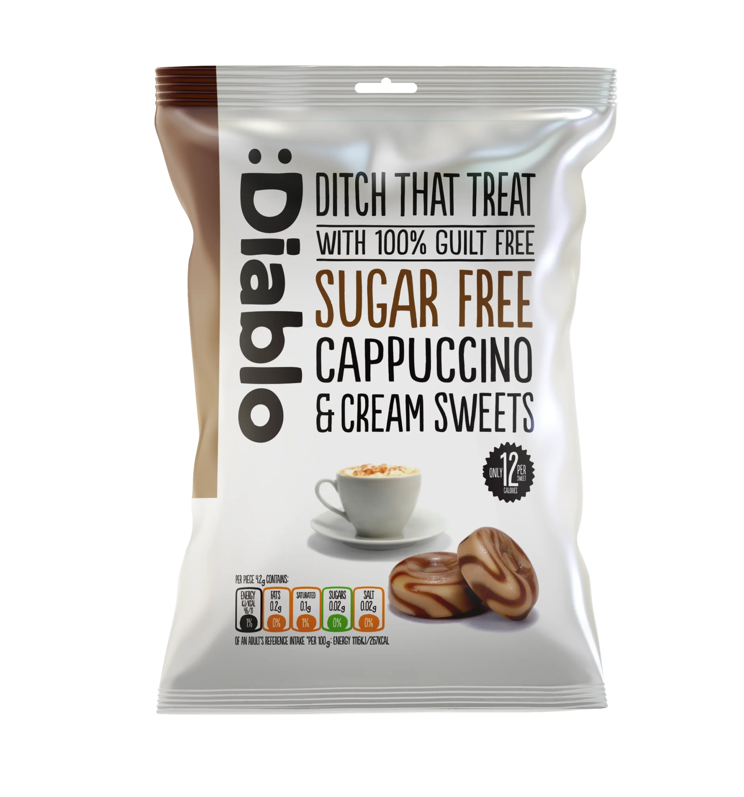 Diablo Sugar Free Cappuccino & Cream Hard Sweets 75g