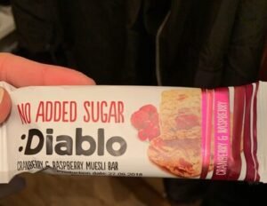 Diablo No Added Sugar Cranberry & Raspberry Muesli Bar 30g