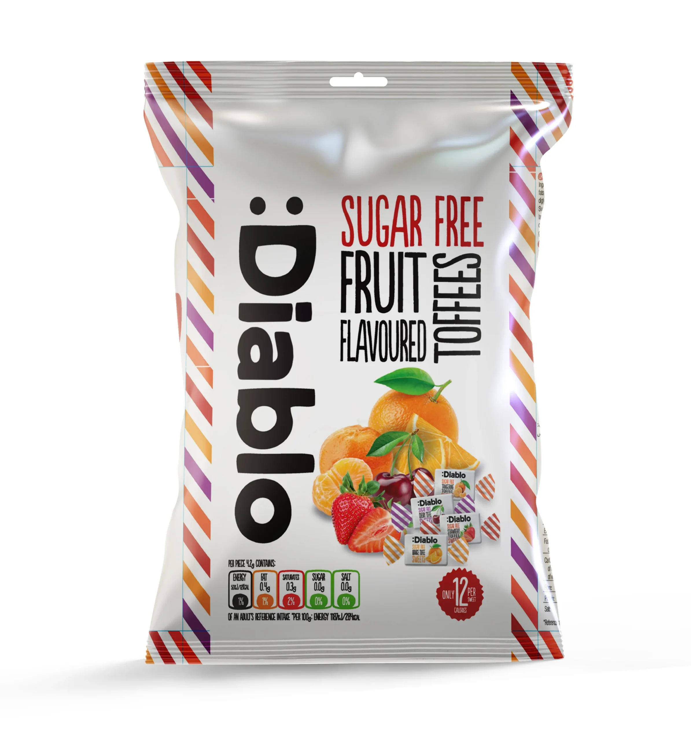 Diablo Sugar Free Fruit Flavoured Toffee Sweets 75g