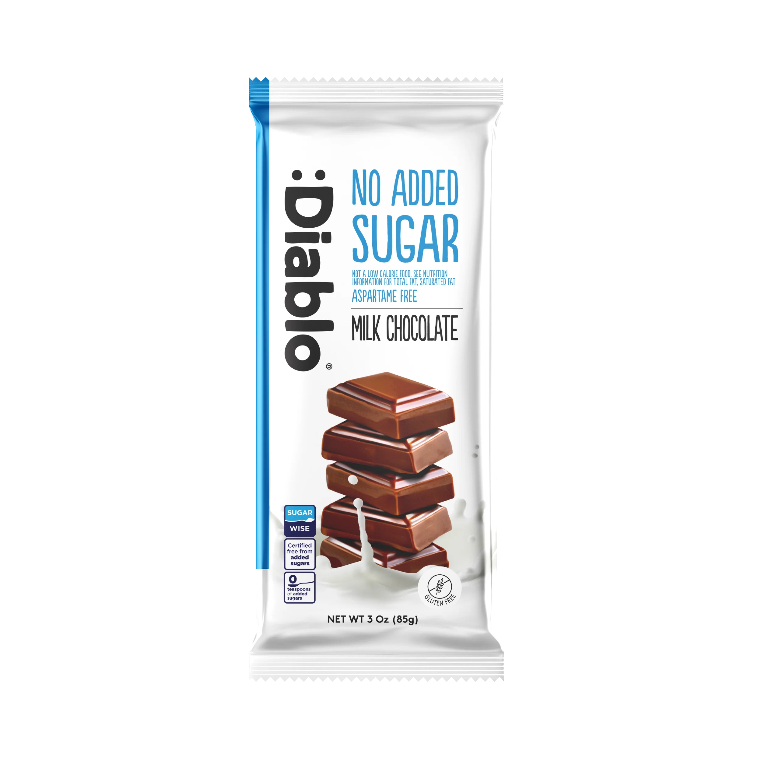 Diablo No Added Sugar Milk Chocolate Bar 85g