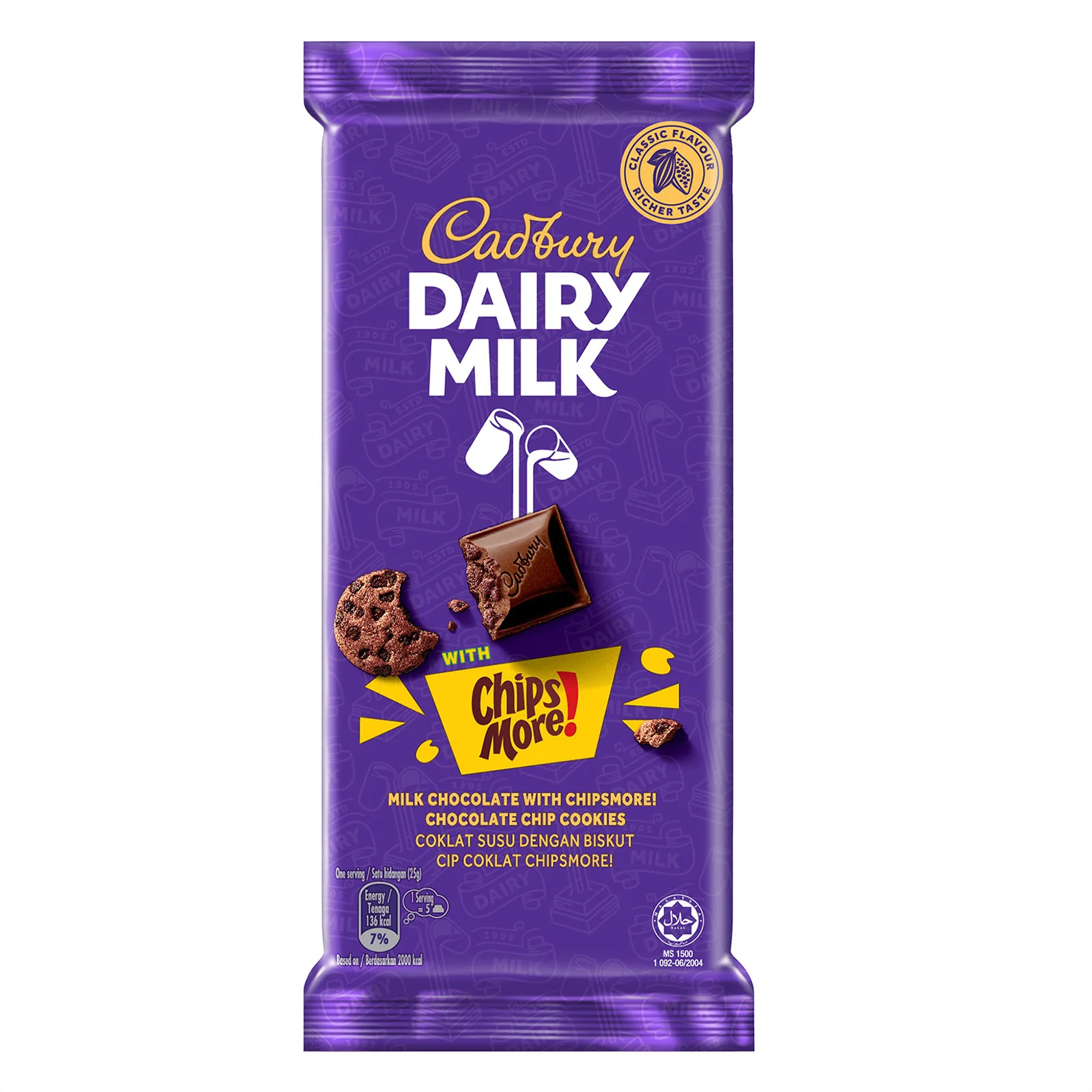 Cadbury Dairy Milk with Chips Ahoy! Cookies Chocolate Bar 130g