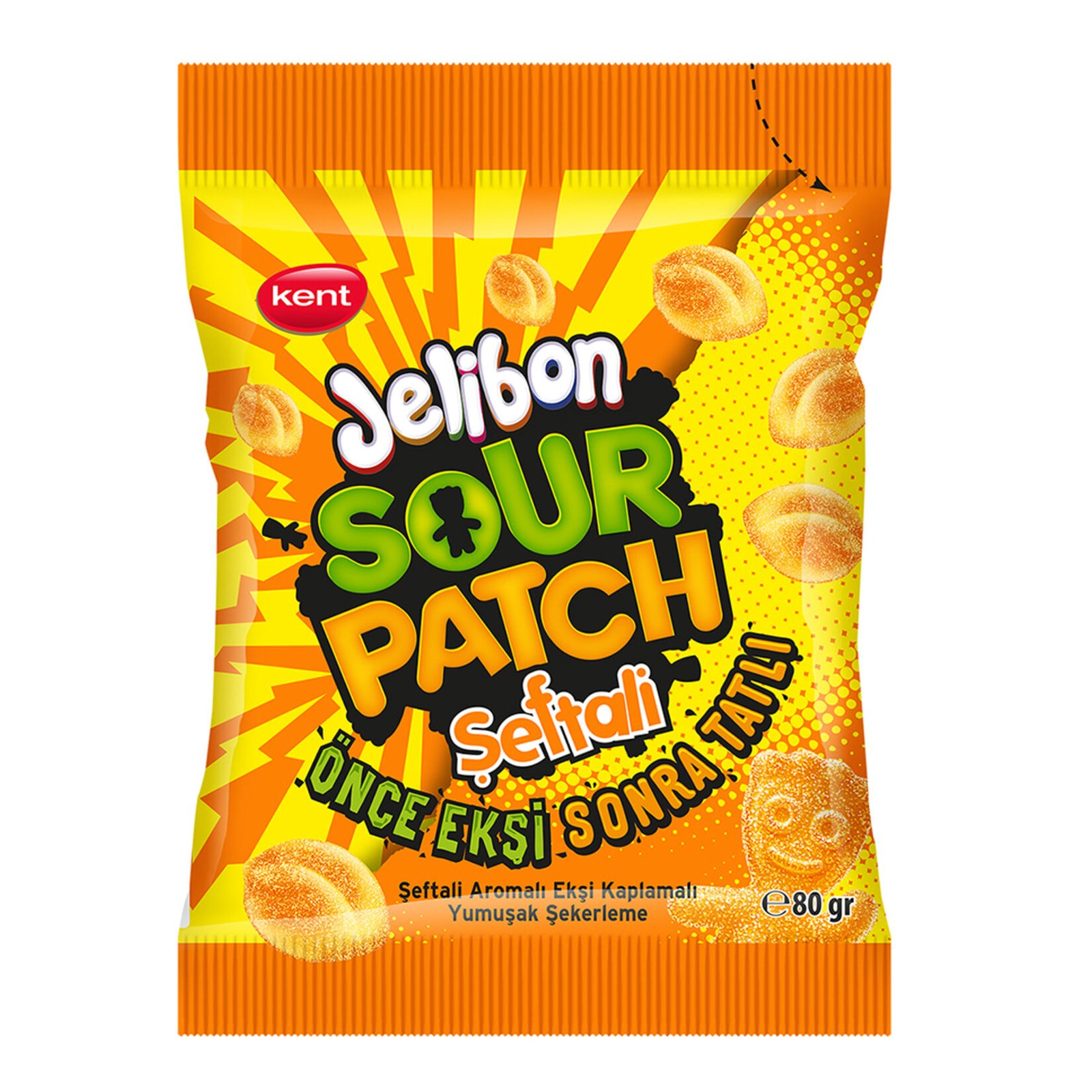 Jelibon Sour Patch Seftali (Peach) Gummy Candy 80g