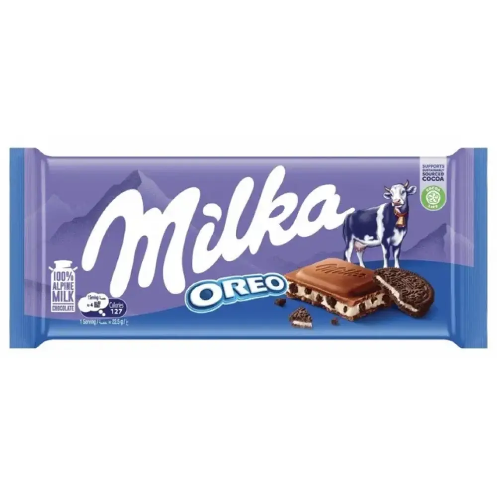 Milka Oreo Alpine Milk Chocolate Bar 90g