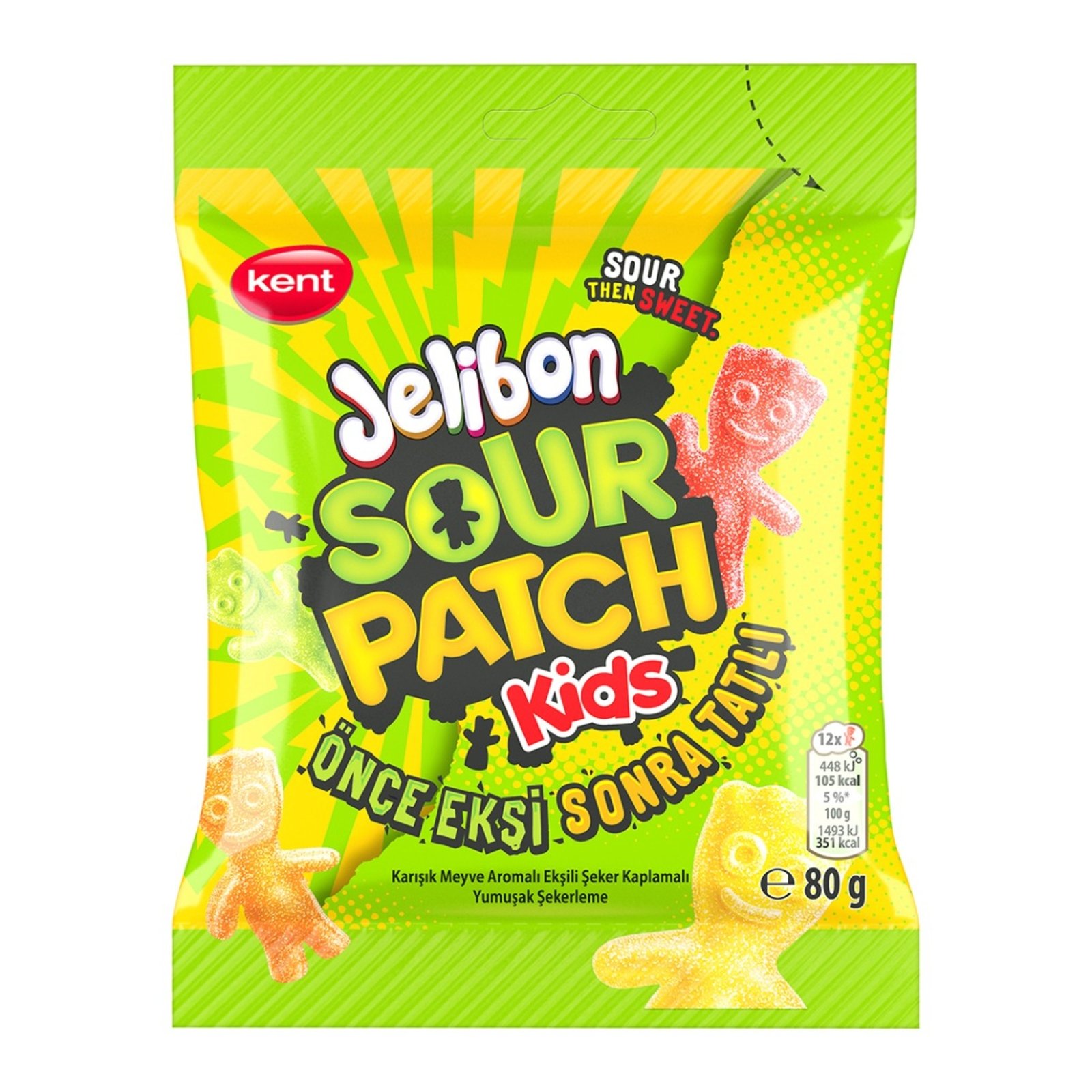 Jelibon Sour Patch Kids Sour Assorted Gummy Candy 80g