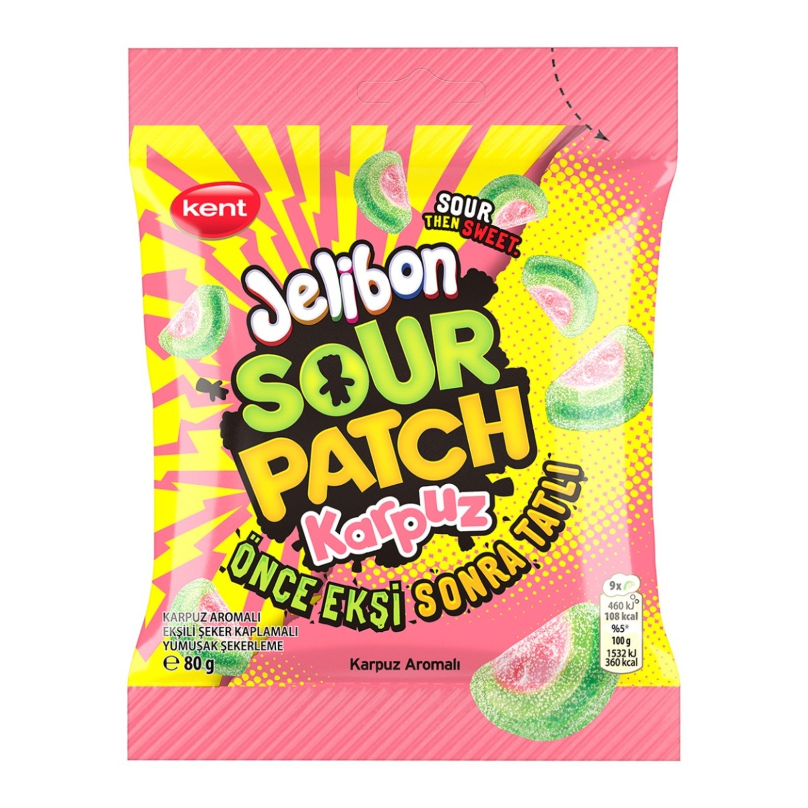 Jelibon Sour Patch Karpuz (Watermelon) Gummy Candy 80g