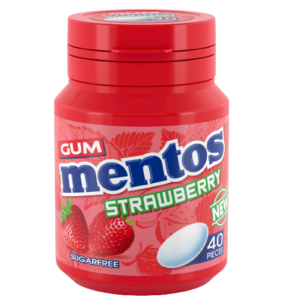 Mentos Pure Fresh Strawberry Sugar Free Gum 56g Bottle
