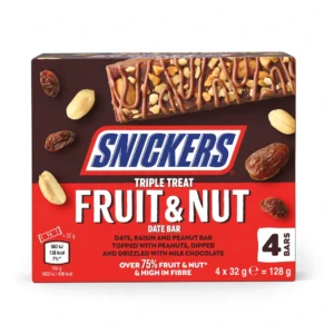 Snickers Triple Treat Fruit & Nut Date Bar 4x32g Multipack