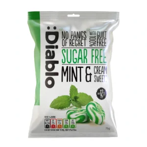 Diablo Sugar Free Mint & Cream Hard Sweets 75g