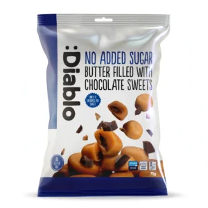 Diablo No Added Sugar Butter Filled with Chocolate Sweets 75g